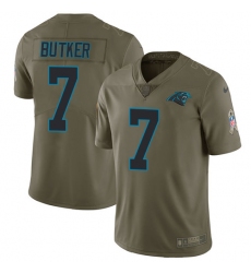 Men's Nike Carolina Panthers #7 Harrison Butker Limited Olive 2017 Salute to Service NFL Jersey