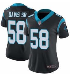 Women's Nike Carolina Panthers #58 Thomas Davis Black Team Color Vapor Untouchable Limited Player NFL Jersey