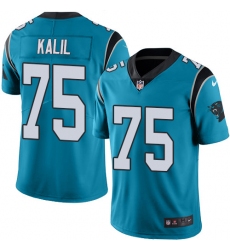Men's Nike Carolina Panthers #75 Matt Kalil Blue Alternate Vapor Untouchable Limited Player NFL Jersey