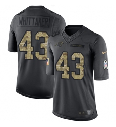 Men's Nike Carolina Panthers #43 Fozzy Whittaker Limited Black 2016 Salute to Service NFL Jersey