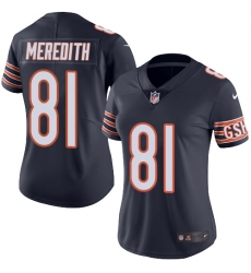 Women's Nike Chicago Bears #81 Cameron Meredith Navy Blue Team Color Vapor Untouchable Limited Player NFL Jersey