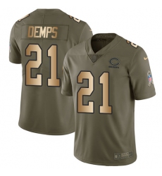 Men's Nike Chicago Bears #21 Quintin Demps Limited Olive/Gold Salute to Service NFL Jersey