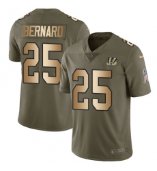 Youth Nike Cincinnati Bengals #25 Giovani Bernard Limited Olive/Gold 2017 Salute to Service NFL Jersey