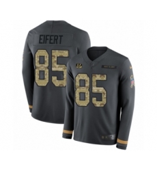 Youth Nike Cincinnati Bengals #85 Tyler Eifert Limited Black Salute to Service Therma Long Sleeve NFL Jersey