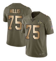 Youth Nike Cincinnati Bengals #75 Jordan Willis Limited Olive/Gold 2017 Salute to Service NFL Jersey