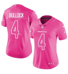 Women's Nike Cincinnati Bengals #4 Randy Bullock Limited Pink Rush Fashion NFL Jersey
