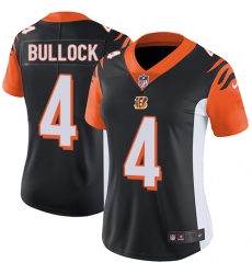 Women's Nike Cincinnati Bengals #4 Randy Bullock Vapor Untouchable Limited Black Team Color NFL Jersey
