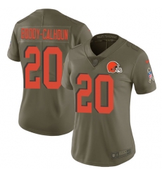 Women's Nike Cleveland Browns #20 Briean Boddy-Calhoun Limited Olive 2017 Salute to Service NFL Jersey