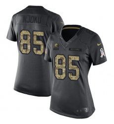 Women's Nike Cleveland Browns #85 David Njoku Limited Black 2016 Salute to Service NFL Jersey