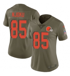 Women's Nike Cleveland Browns #85 David Njoku Limited Olive 2017 Salute to Service NFL Jersey