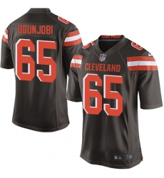 Men's Nike Cleveland Browns #65 Larry Ogunjobi Game Brown Team Color NFL Jersey