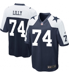 Men's Nike Dallas Cowboys #74 Bob Lilly Game Navy Blue Throwback Alternate NFL Jersey