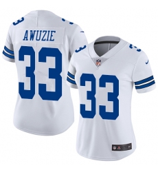 Women's Nike Dallas Cowboys #33 Chidobe Awuzie Elite White NFL Jersey