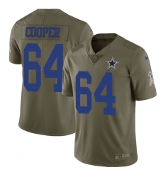 Youth Nike Dallas Cowboys #64 Jonathan Cooper Limited Olive 2017 Salute to Service NFL Jersey