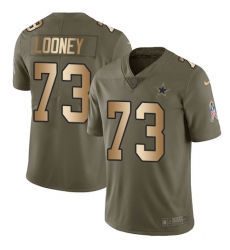 Men's Nike Dallas Cowboys #73 Joe Looney Limited Olive/Gold 2017 Salute to Service NFL Jersey