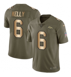 Men's Nike Denver Broncos #6 Chad Kelly Limited Olive/Gold 2017 Salute to Service NFL Jersey