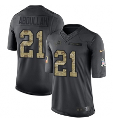 Men's Nike Detroit Lions #21 Ameer Abdullah Limited Black 2016 Salute to Service NFL Jersey