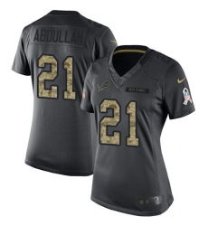 Women's Nike Detroit Lions #21 Ameer Abdullah Limited Black 2016 Salute to Service NFL Jersey
