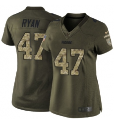 Women's Nike Green Bay Packers #47 Jake Ryan Elite Green Salute to Service NFL Jersey