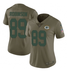 Women's Nike Green Bay Packers #89 Dave Robinson Limited Olive 2017 Salute to Service NFL Jersey