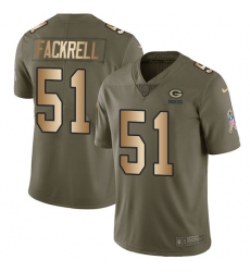 Men's Nike Green Bay Packers #51 Kyler Fackrell Limited Olive/Gold 2017 Salute to Service NFL Jersey