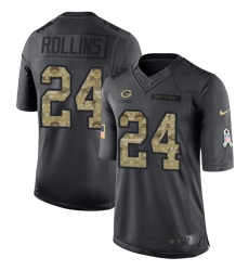 Youth Nike Green Bay Packers #24 Quinten Rollins Limited Black 2016 Salute to Service NFL Jersey