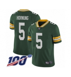 Men's Green Bay Packers #5 Paul Hornung Green Team Color Vapor Untouchable Limited Player 100th Season Football Jersey