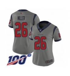 Women's Houston Texans #26 Lamar Miller Limited Gray Inverted Legend 100th Season Football Jersey