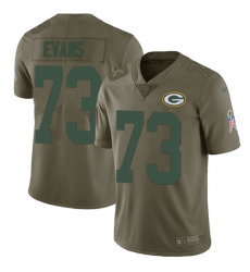 Men's Nike Green Bay Packers #73 Jahri Evans Limited Olive 2017 Salute to Service NFL Jersey