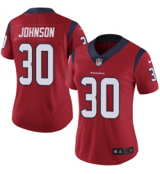 Women's Nike Houston Texans #30 Kevin Johnson Limited Red Alternate Vapor Untouchable NFL Jersey