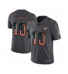 Men's Houston Texans #10 DeAndre Hopkins Limited Black USA Flag 2019 Salute To Service Football Jersey