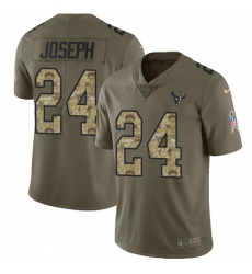 Youth Nike Houston Texans #24 Johnathan Joseph Limited Olive/Camo 2017 Salute to Service NFL Jersey