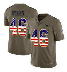 Youth Nike Houston Texans #46 Jon Weeks Limited Olive/USA Flag 2017 Salute to Service NFL Jersey
