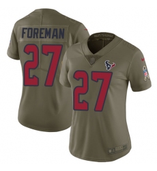 Women's Nike Houston Texans #27 D'Onta Foreman Limited Olive 2017 Salute to Service NFL Jersey