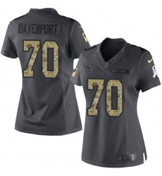 Women's Nike Houston Texans #70 Julien Davenport Limited Black 2016 Salute to Service NFL Jersey