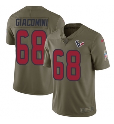 Men's Nike Houston Texans #68 Breno Giacomini Limited Olive 2017 Salute to Service NFL Jersey