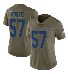 Women's Nike Indianapolis Colts #57 Jon Bostic Limited Olive 2017 Salute to Service NFL Jersey