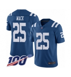Men's Indianapolis Colts #25 Marlon Mack Limited Royal Blue Rush Vapor Untouchable 100th Season Football Jersey