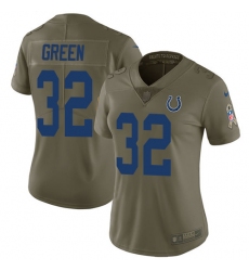 Women's Nike Indianapolis Colts #32 T.J. Green Limited Olive 2017 Salute to Service NFL Jersey
