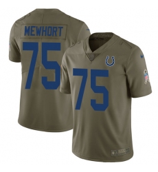 Men's Nike Indianapolis Colts #75 Jack Mewhort Limited Olive 2017 Salute to Service NFL Jersey