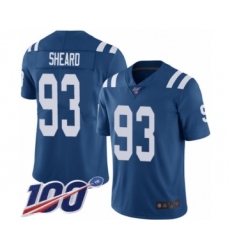 Men's Indianapolis Colts #93 Jabaal Sheard Royal Blue Team Color Vapor Untouchable Limited Player 100th Season Football Jersey