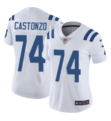 Women's Nike Indianapolis Colts #74 Anthony Castonzo White Vapor Untouchable Limited Player NFL Jersey