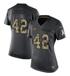 Women's Nike Jacksonville Jaguars #42 Barry Church Limited Black 2016 Salute to Service NFL Jersey