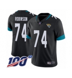 Men's Jacksonville Jaguars #74 Cam Robinson Black Team Color Vapor Untouchable Limited Player 100th Season Football Jersey
