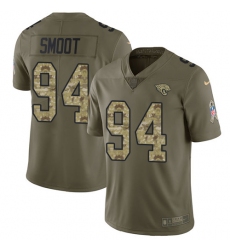 Men's Nike Jacksonville Jaguars #94 Dawuane Smoot Limited Olive/Camo 2017 Salute to Service NFL Jersey