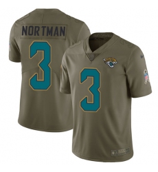 Youth Nike Jacksonville Jaguars #3 Brad Nortman Limited Olive 2017 Salute to Service NFL Jersey