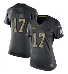 Women's Nike Kansas City Chiefs #17 Chris Conley Limited Black 2016 Salute to Service NFL Jersey