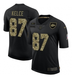 Men's Kansas City Chiefs #87 Travis Kelce Camo 2020 Salute To Service Limited Jersey