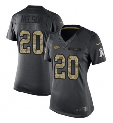 Women's Nike Kansas City Chiefs #20 Steven Nelson Limited Black 2016 Salute to Service NFL Jersey