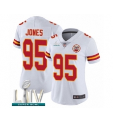 Women's Kansas City Chiefs #95 Chris Jones White Vapor Untouchable Limited Player Super Bowl LIV Bound Football Jersey